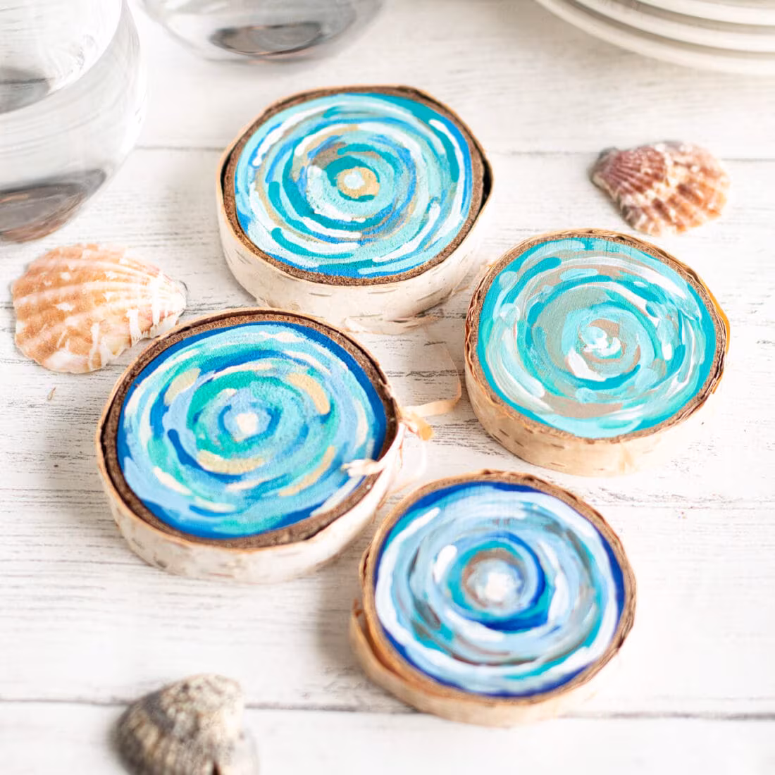 Wood slice coasters