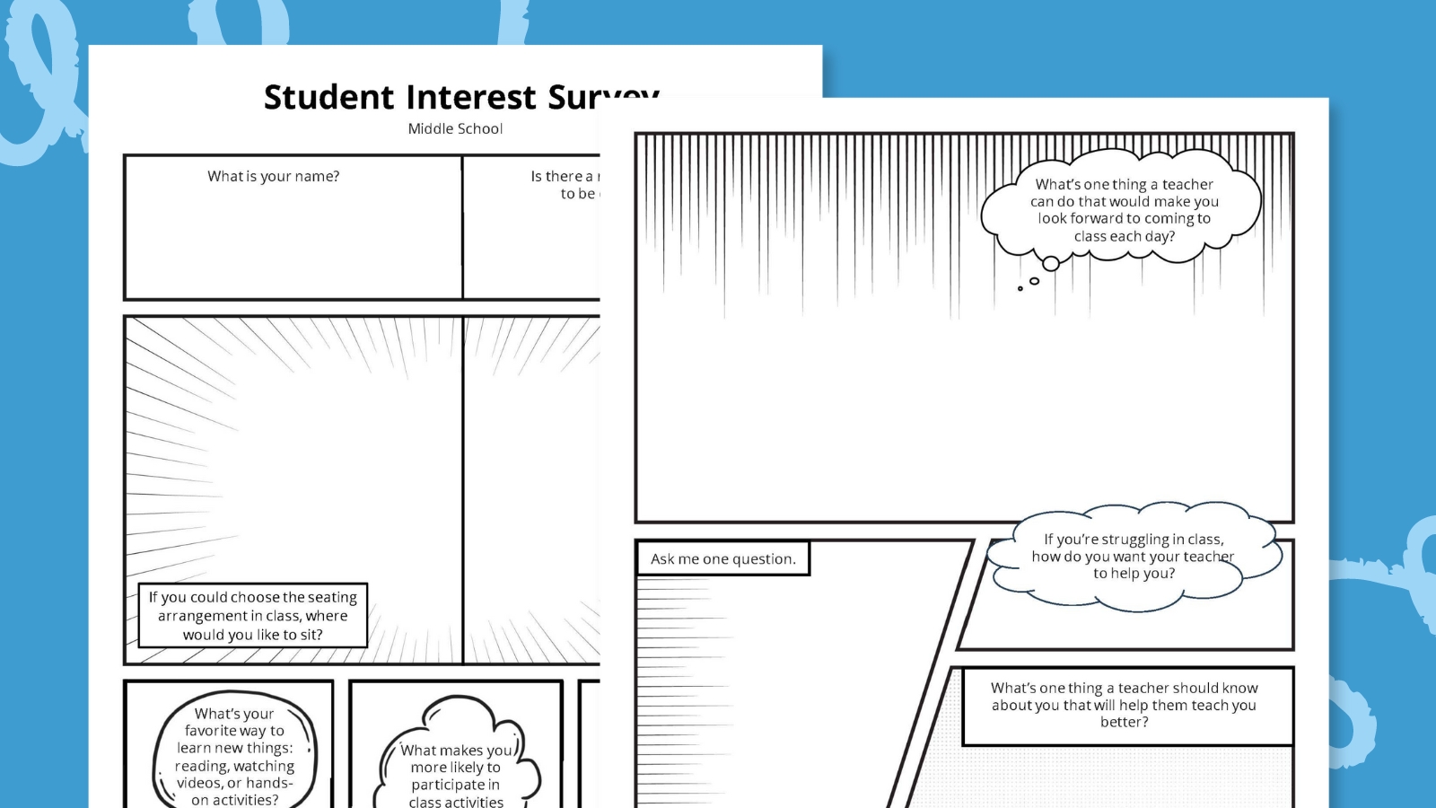 Image of the middle school version of the student interest survey