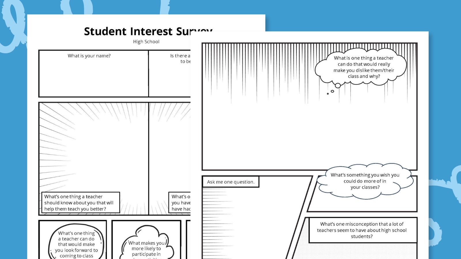 Image of the high school level student interest survey