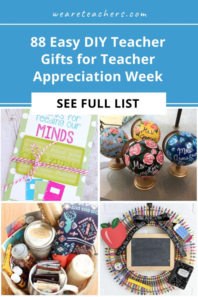 These DIY teacher gifts for Teacher Appreciation Week are adorable. Help your student show their teacher how much they love their class.
