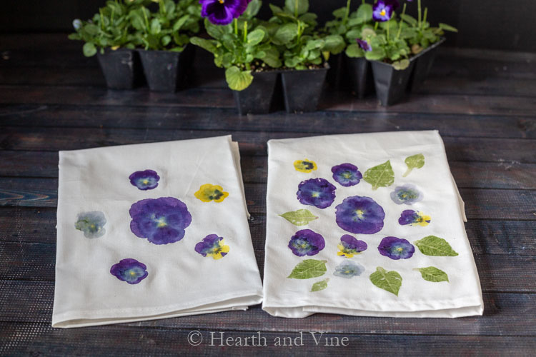 Flower pounding tea towel