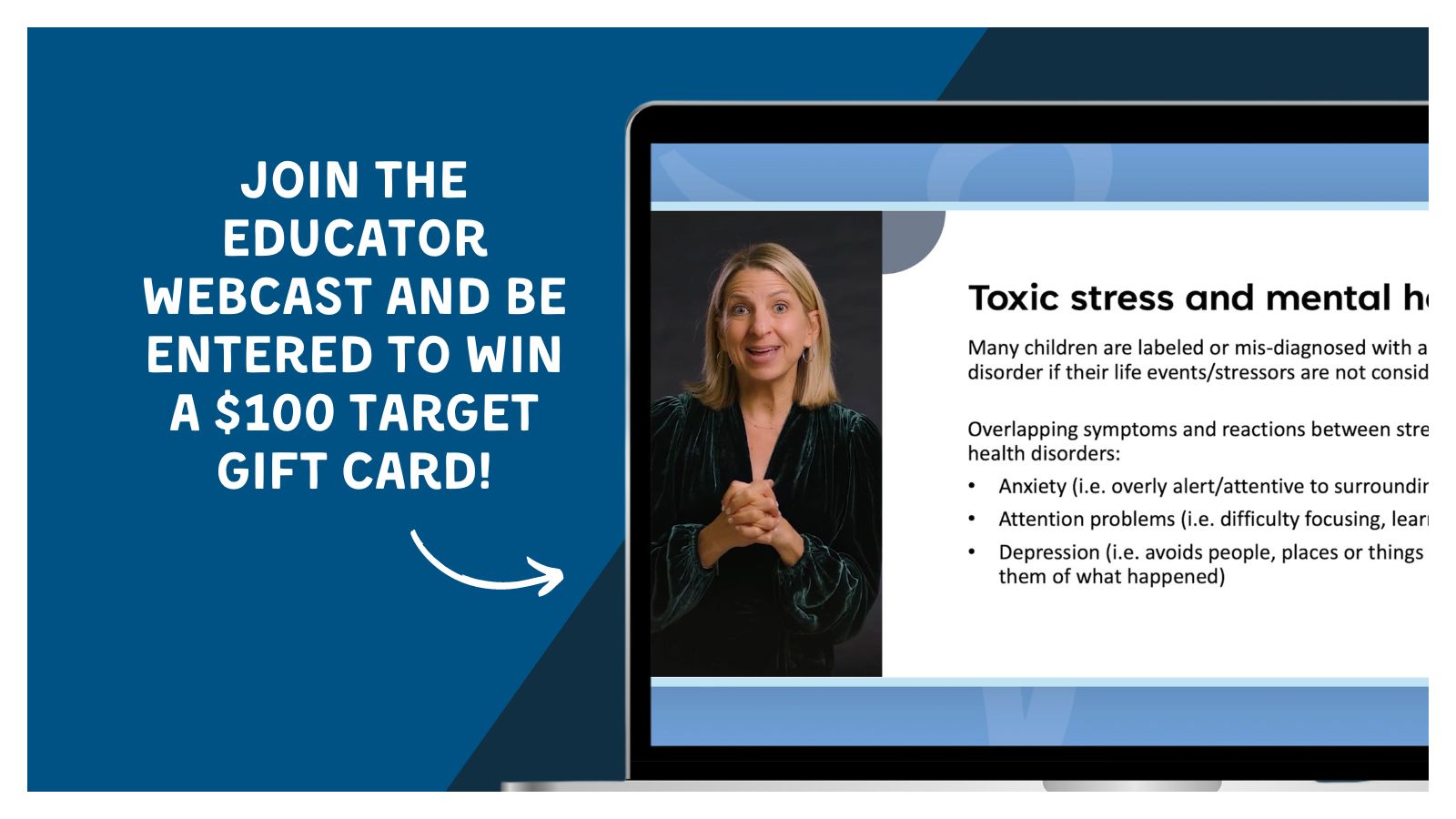 Feature image of a screenshot of the Supporting Stressed and Anxious Students webcast