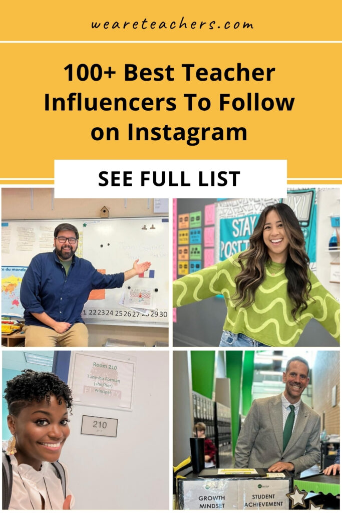 A roundup of the best teacher influencers on Instagram for classroom decor, lesson plans, art projects, inspiration, and more!