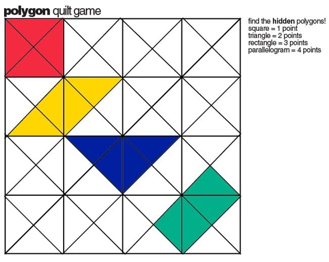 Grid of triangles with some colored in