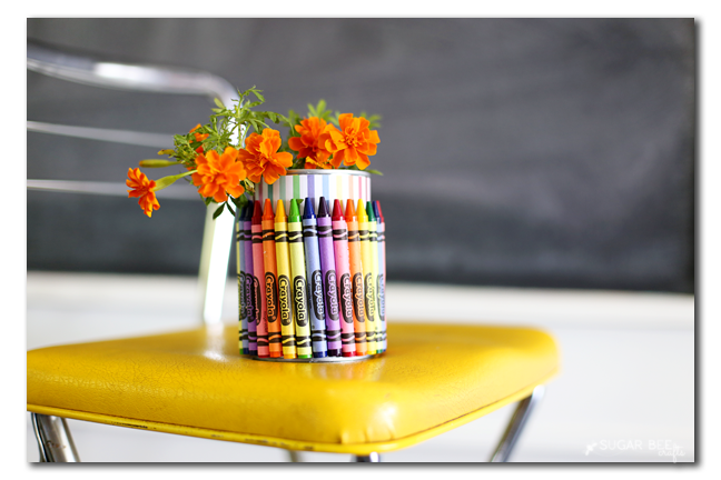 Crayon can vase