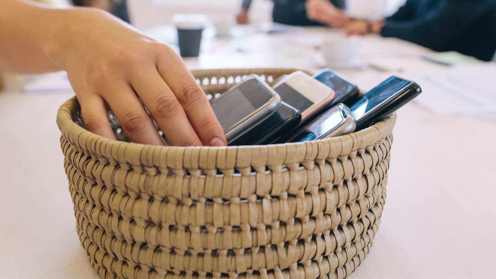 Photo of teachers turn in their phones testing